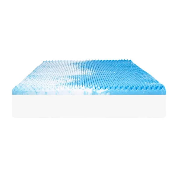 Comfort Revolution 4x22 Reversible Convoluted Memory Foam Mattress Topper - California King - Blue