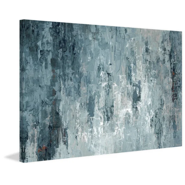 Parvez Taj Tainted Dark Blues Painting Print on Wrapped Canvas - Size: 16 x 24