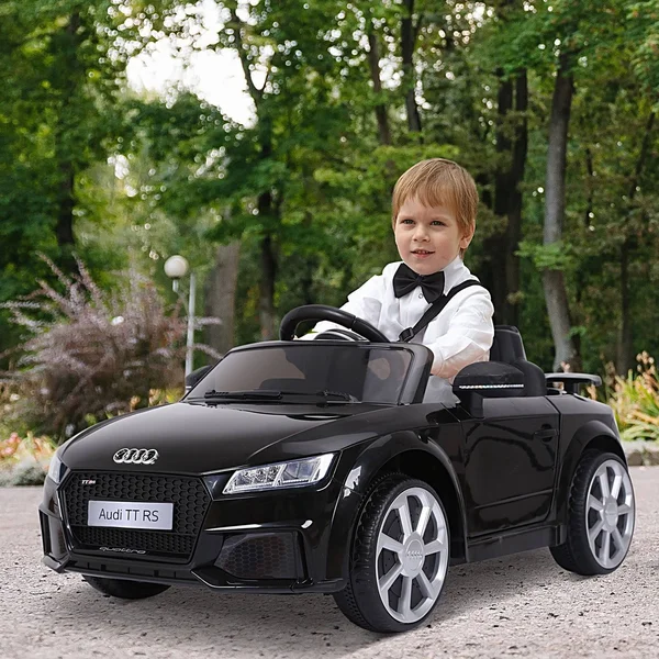 Aosom 6V Audi TT RS Kids Electric Sports Car Ride on Toy One Seat with Remote Control (Black)