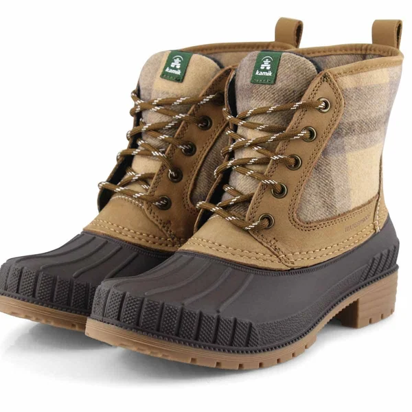 Kamik Women's Sienna Mid Boot - 10 - Tan Plaid