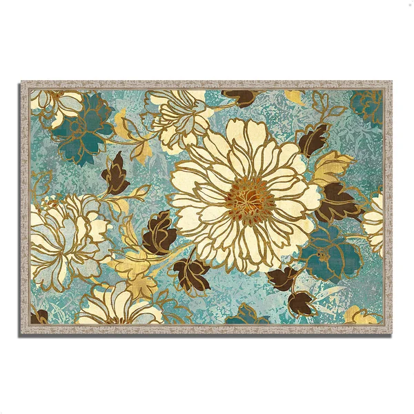 Tangletown Fine Art Sophias Flowers Blue by Wild Apple Portfolio Framed Painting Print