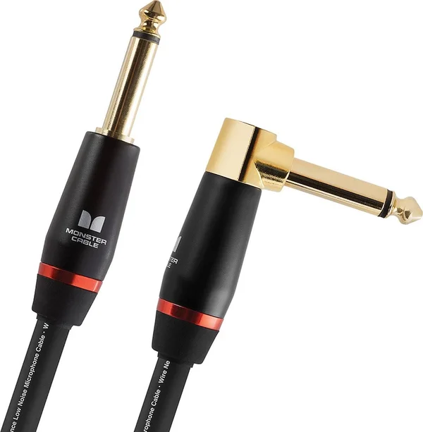 Monster Cable Bass 1/4 inch Angled to Straight Instrument 12 Foot