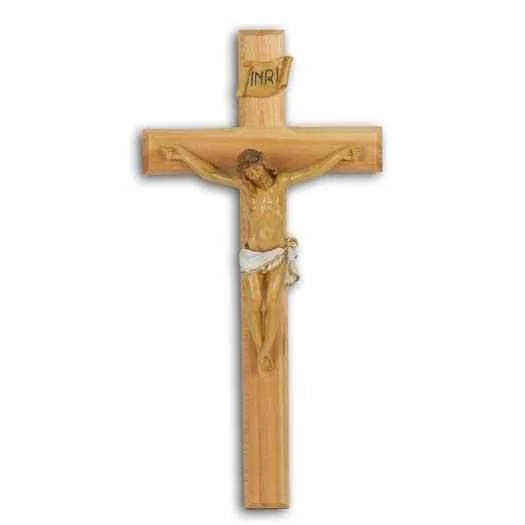 13 inch Oak Cross with Pellegrini Corpus