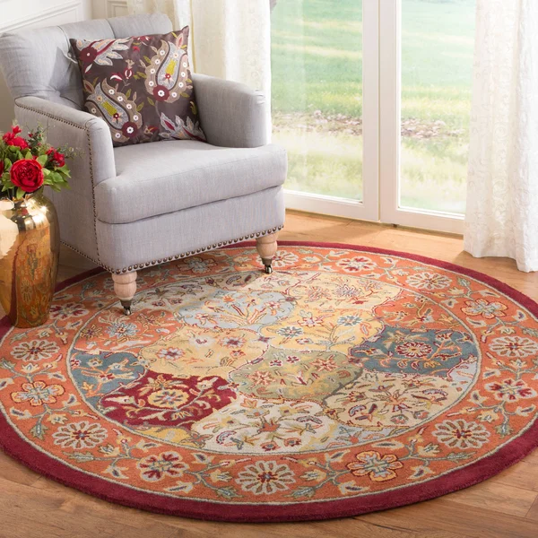 Safavieh Heritage Multi/Red 8 ft. x 8 ft. Round Area Rug
