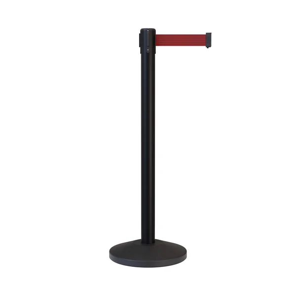 Black Stanchion Post with Retractable Belt - 7.5 ft by Crowd Control Warehouse