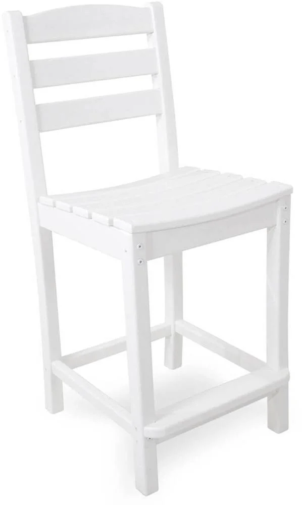 Polywood La Casa Café Counter Side Chair, Black