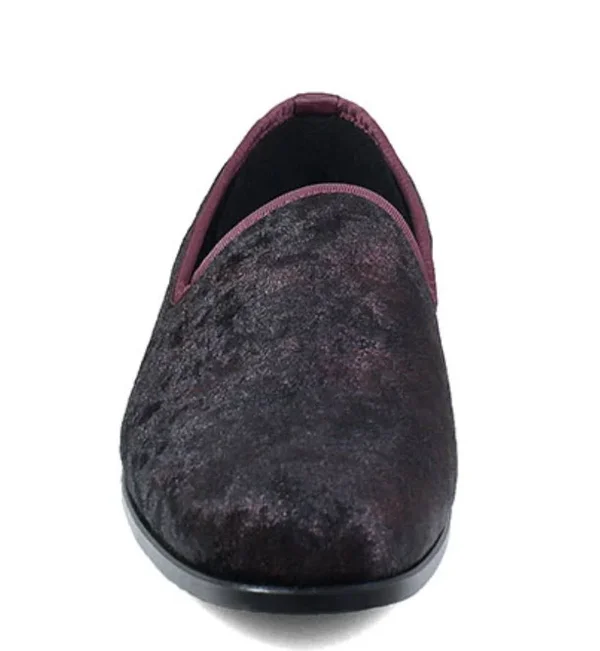 Stacy Adams Sultan Velour Slip-On - Burgundy