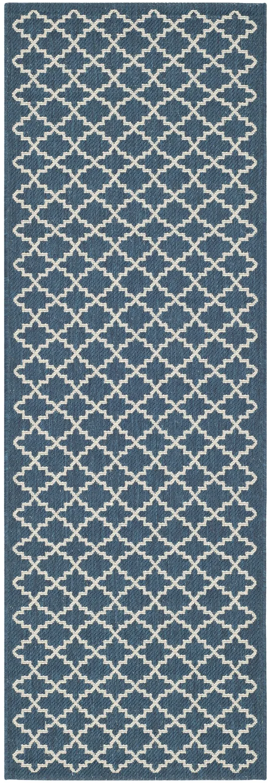 Safavieh Courtyard Navy & Beige 2&-3x22 x 14& Indoor/Outdoor Rug