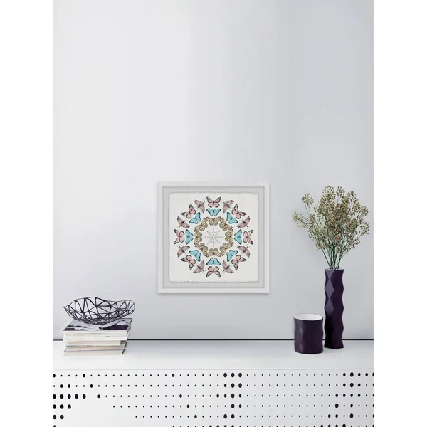 Marmont Hill 24 in. H x 24 in. W Butterfly Circles by Framed Printed Wall Art - Multi-Colored