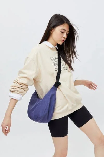 Baggu Medium Crescent Nylon Shoulder Bag in Blue - Women's at Urban Outfitters