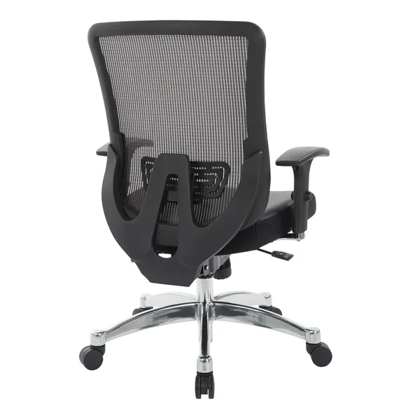 Space Seating Black Vertical Mesh Back Chair in Black