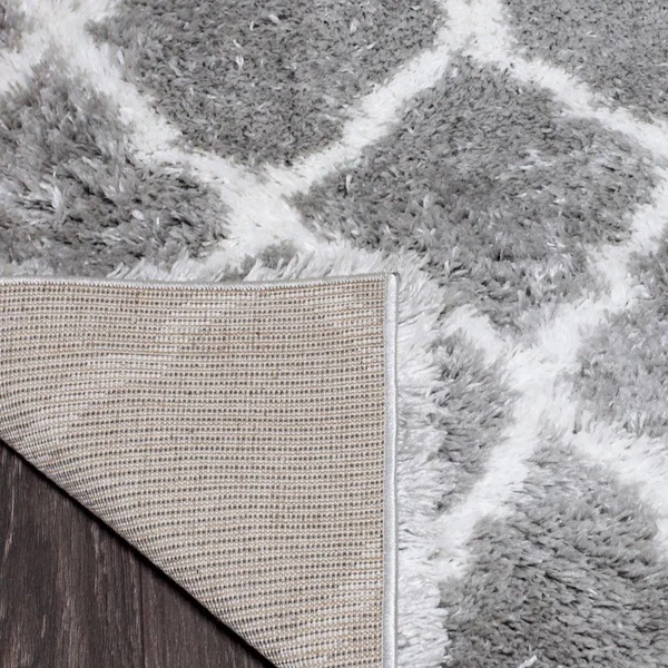 Sohome Carmela Tali Geometric Area Rug - Gray/Ivory, 5&2 inch Round