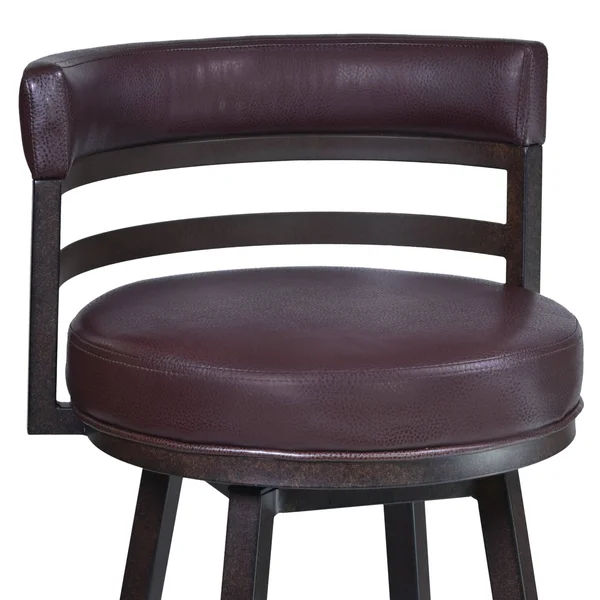 Armen Living Titana 30 inch Barstool in Mineral Finish with Bandero Tobacco Upholstery