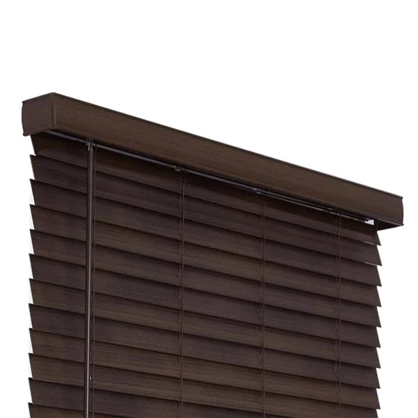 Allen + Roth 2-in Slat Width 28.75-in x 72-in Cordless Brown Faux Wood Room Darkening Horizontal Blinds, DFWDC3072-28.75