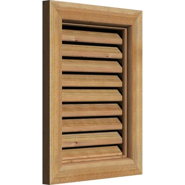 Ekena Millwork GVWVE20X2400RFUWR 20x22W x 24x22H Vertical Gable Vent (25x22W x 29x22H Frame Size): Unfinished, Functional, Rough