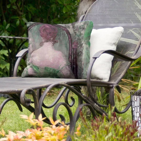 Before The Mirror Indoor/Outdoor Pillow - 18 x 18 - Green - N/A