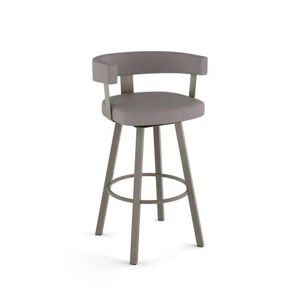 Amisco Parker 26 in. Swivel Counter Height Stool Taupe/Gray Faux Leather