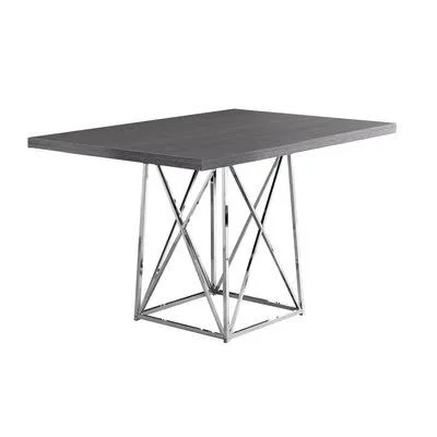 Latitude Run Damia Metal (Grey) Dining Table; Gray