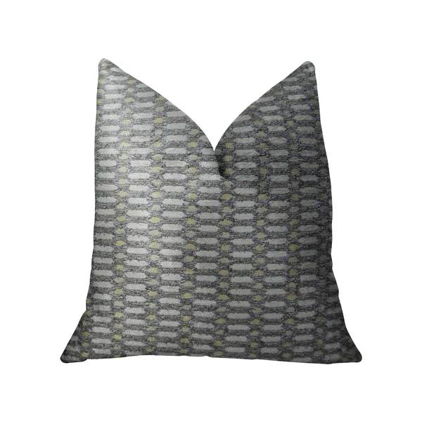 Plutus Trivoli Circle Gray and Cream Handmade Luxury Pillow 20x22L x20x22W
