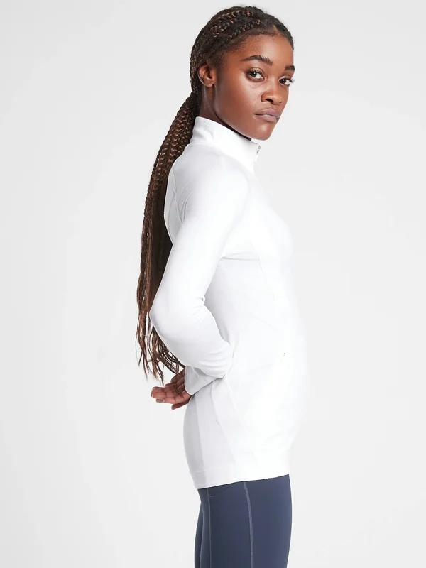 Athleta Women's Pacifica Illume UPF Full Zip White Plus Size 3X