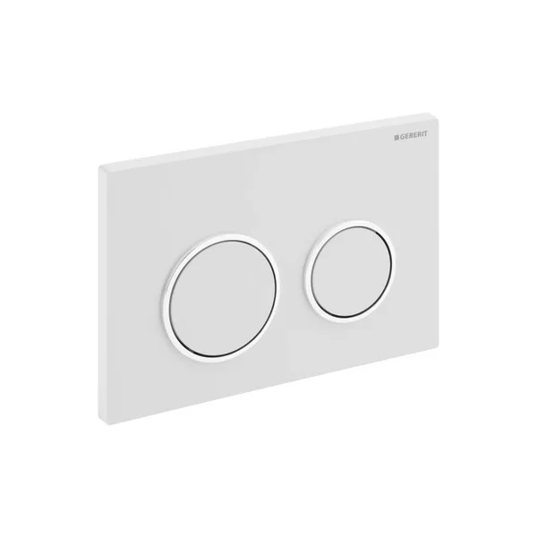 Geberit 115.085.KJ.1 Omega20 Dual Flush Plate - White & Chrome