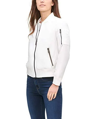 Levi&s Women's Zip-Detail Bomber Jacket - White - Size M