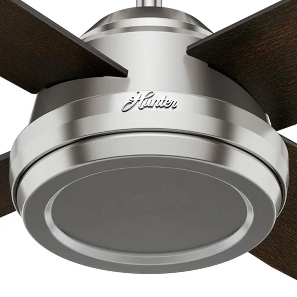 Hunter Dempsey 52x22 Ceiling Fan - Brushed Nickel - Chocolate Oak Blades