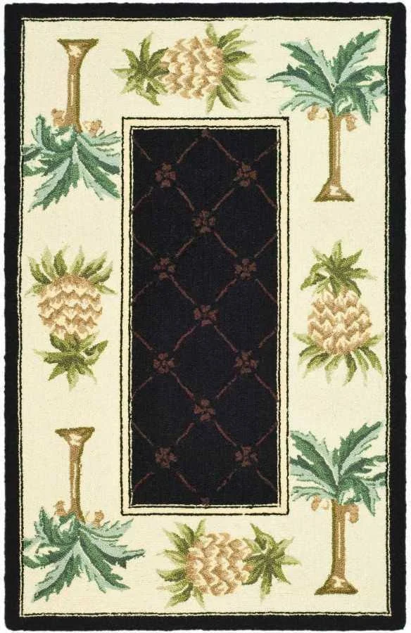 Safavieh Chelsea HK362C 8&9x22 x 11&9x22 Black, Ivory Area Rug