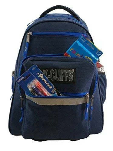 K-Cliffs Heavy Duty Rolling Backpack School Backpack with Wheels Deluxe Trolley Book Bag Wheeled Daypack Multiple Pockets Bookba, 18.5" x 13" x 6"