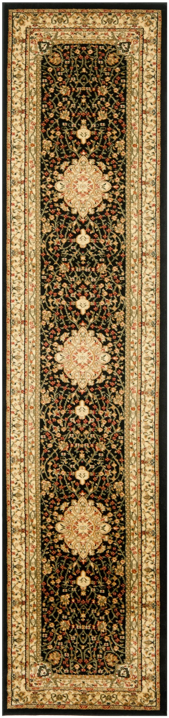 Safavieh 2&-3x22 x 8& Lyndhurst LNH213 Black - Ivory Rug