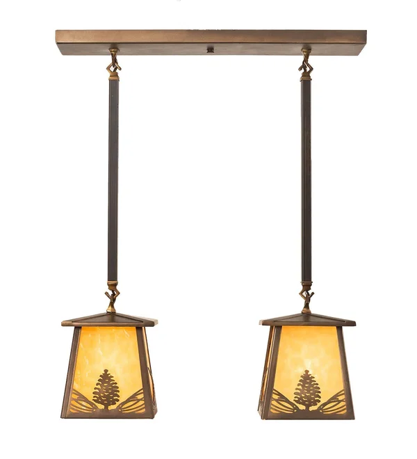 Meyda Tiffany 82140 Mountain Pine - 2 Light Island Pendant Antique