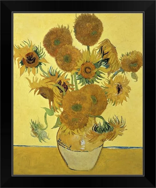 Sunflowers, 1888, Black Framed Wall Art, 16x20, Great Big Canvas