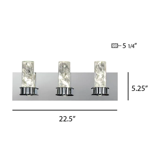 Home Decorators Collection Cusseta 23-Watt Crystal Integrated LED 3-Light Vanity Light