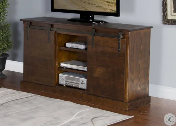 Sunny Designs Santa Fe 65x22 TV Console - Dark Chocolate