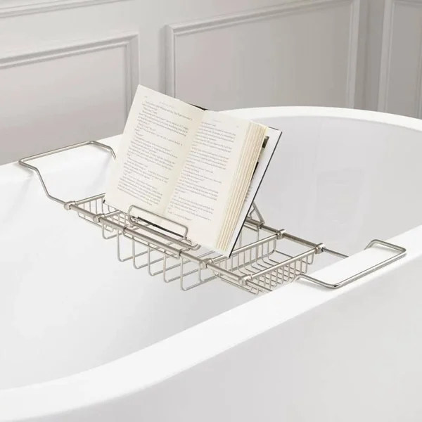 Signature Hardware 902478-r Nottingham Brass Tub Caddy - Nickel - Silver