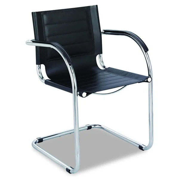 Safco Products 3457BL Flaunt Guest Leather Chair - Black, 23 x 21.5 x 31.8 inches