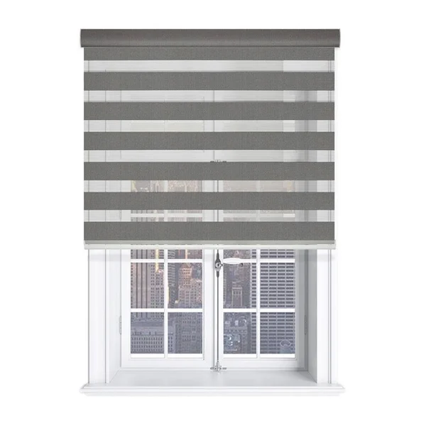 GoDear Design 35-in Gray Room Darkening Cordless Roller Shade Polyester, FZH014006I035072
