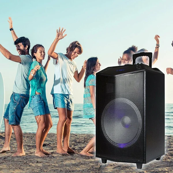 Emb 1200W 12 Inches Power Party Bluetooth/USB/SD Stereo Rechargeable Portable Speaker - pkl104pk1 - Perfect for beach/home/birth