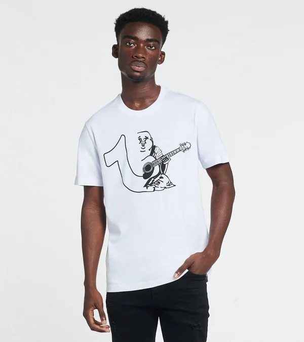 Men's Split Logo Tee - Optic White, Size x Large, True Religion