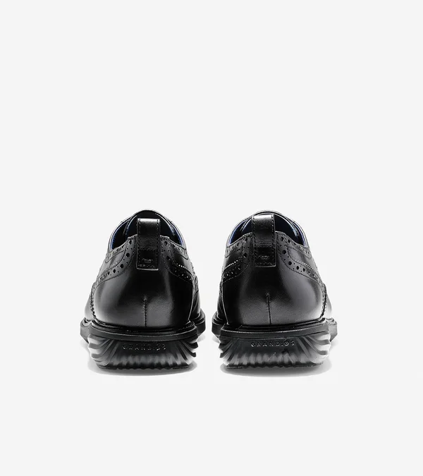Cole Haan Men's Grandevolution Wingtip Leather Oxfords - Black - Size 8.5