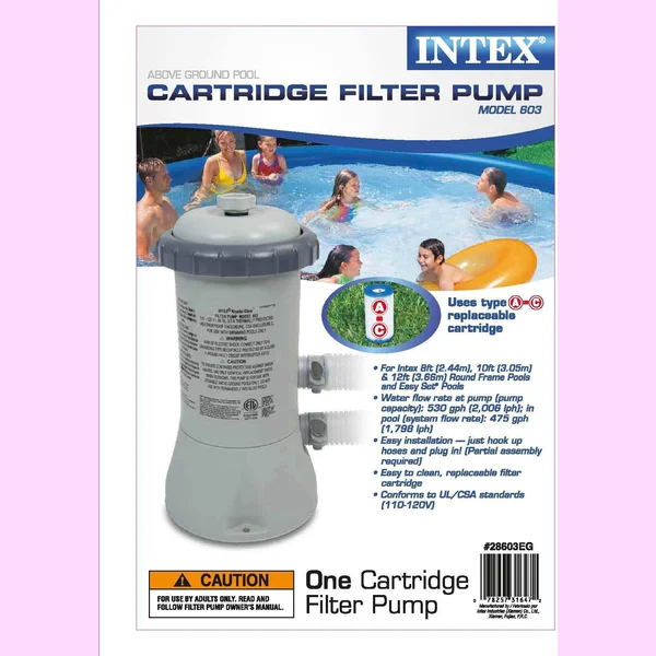 Intex Krystal Clear 530 GPH Easy Set Pool Cartridge Filter Pump + 8 Filters