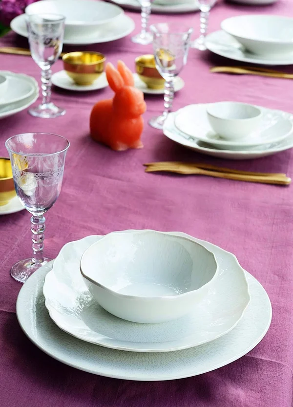 Jars Plume Dinner Plate - White Pearl