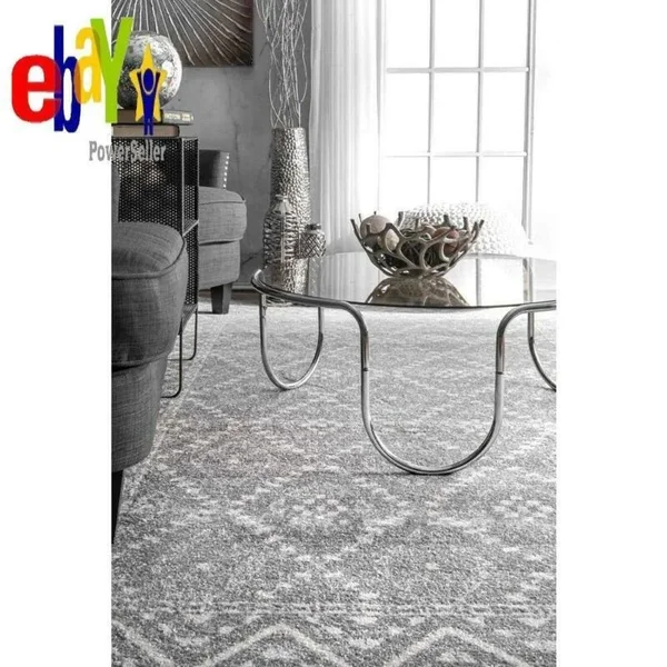 Lynell Trellis Dark Gray 8 x 10 Area Rug