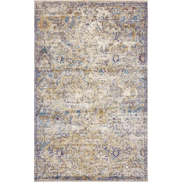 Unique Loom Assisi Augustus Rug (5& x 8& - Light Blue)