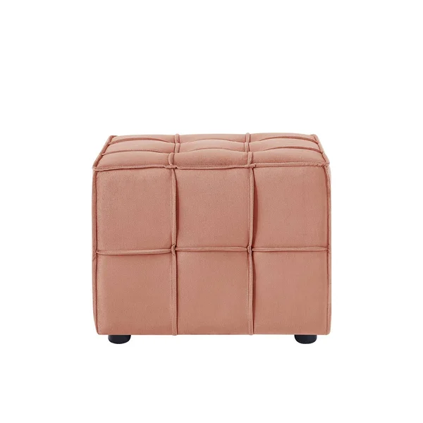 Loft Lyfe Nitudra Modern Blush Velvet Ottoman in Pink - LON114-02BH-LS