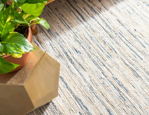 Unique Loom Striped Chindi Jute Rug Ivory - 10& x 8&