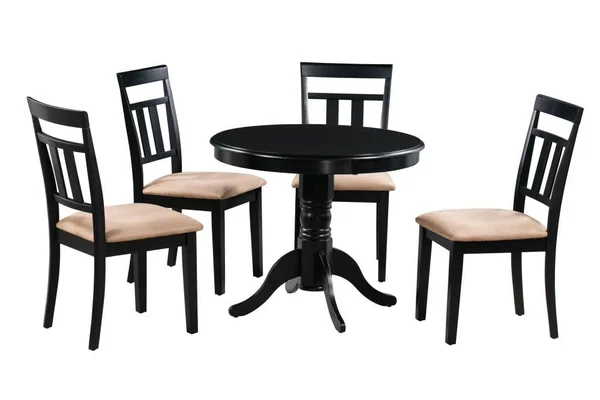 Mu0026D Furniture 5 Piece Brookline Dining Set Rubber in Black, BRWT5-BLK-C