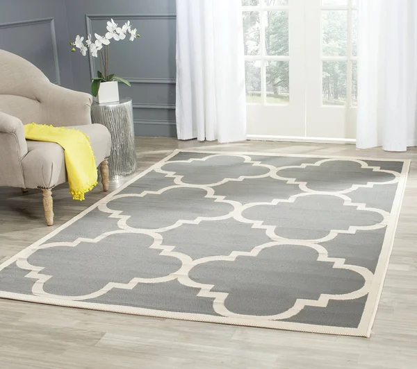 Safavieh Courtyard CY6243-246 Grey - Beige Rug 7&10x22 x 7&10x22 Square