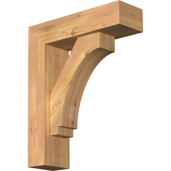 Ekena Millwork BKT0604X18X22IMP05SWR 5 1/2x22W x 18x22D x 22x22H Imperial Block Smooth Bracket w/ Offset Brace, Western Red Ceda