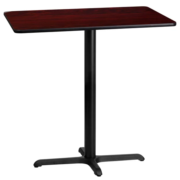 42&& Black Rectangular Laminate Table Top with Bar Height Table Base
